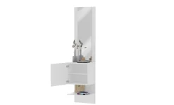 Mobile da ingresso compatto con specchio Poket in Bianco Lucido