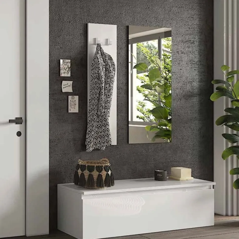 Mobile da ingresso con cassettone doppio vano interno Smart disponibile in vari colori
