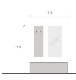 Mobile da ingresso con cassettone doppio vano interno Smart disponibile in vari colori