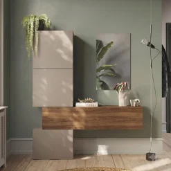 Mobile da ingresso con pensili sospesi Giò disponibile in vari colori
