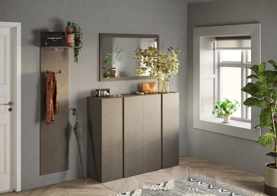 Mobile da ingresso Dublino linea Combo in finitura Bronzo e Rovere Mercure