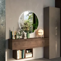 Mobile da ingresso Ilaria in finitura Argilla e Rovere Mercure