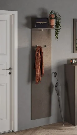 Mobile da ingresso Madrid linea Combo in finitura Bronzo e Rovere Mercure