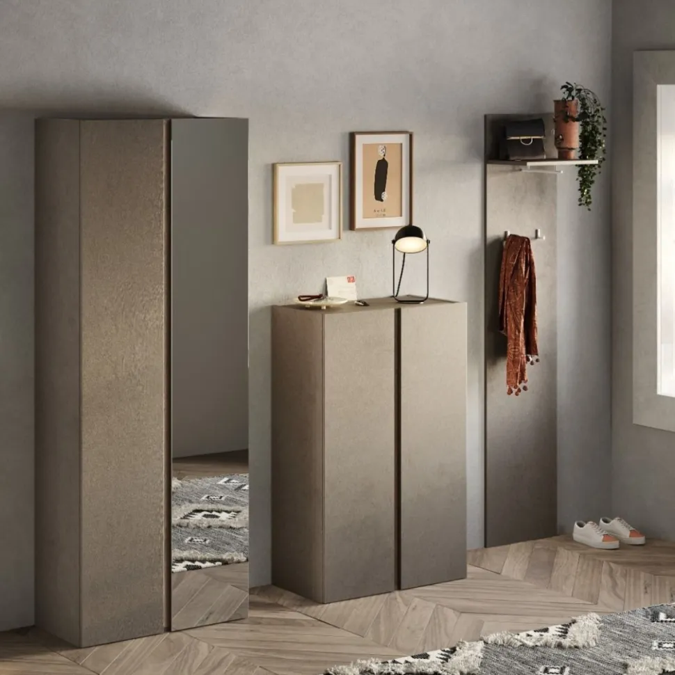 Mobile da ingresso Madrid linea Combo in finitura Bronzo e Rovere Mercure