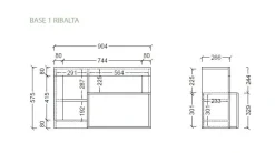 Mobile da ingresso Milo linea Frame in finitura Bianco Lucido e Pero