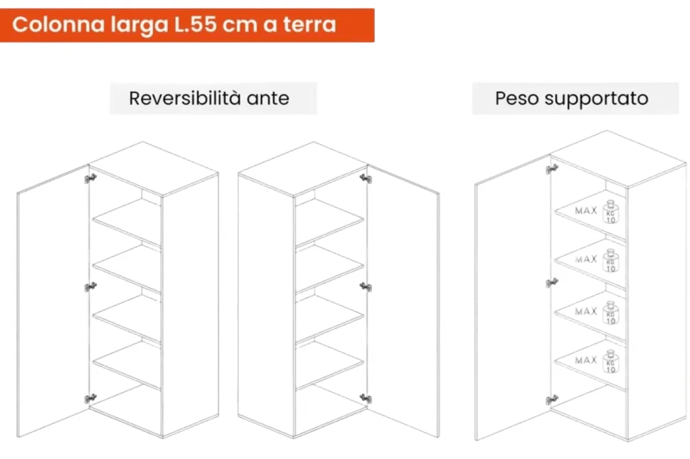 Mobile da Ingresso moderno con armadio e specchio in finitura Cashmere e Rovere Cadiz