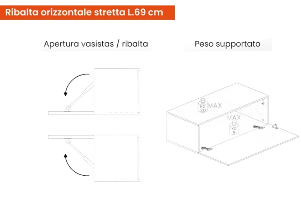 Mobile da Ingresso moderno con armadio e specchio in finitura Cashmere e Rovere Cadiz