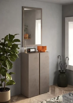 Mobile da ingresso Oslo linea Combo in finitura Bronzo e Rovere Mercure