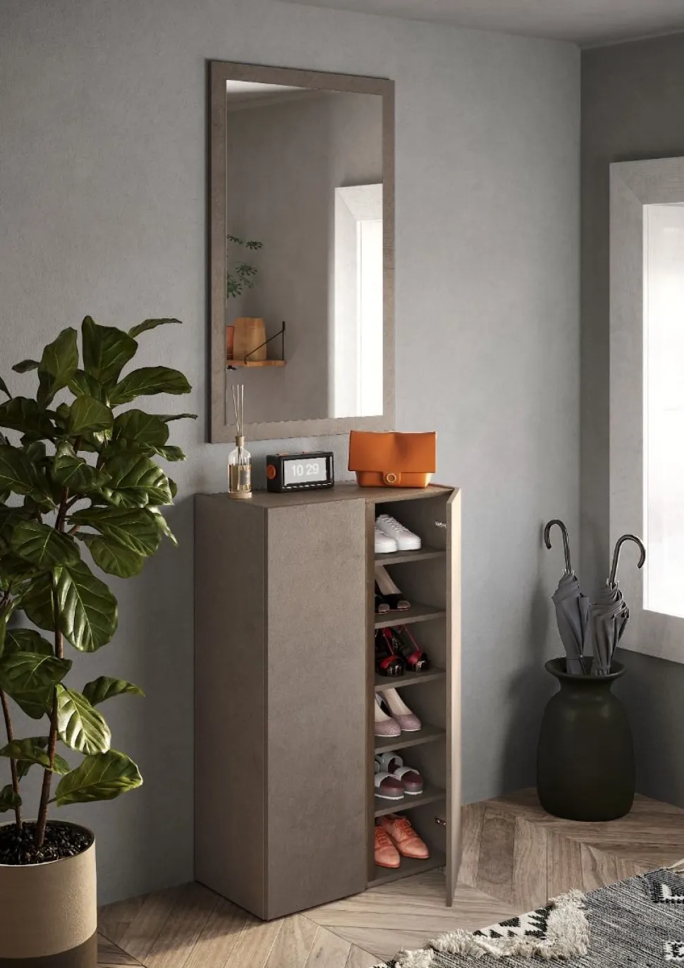 Mobile da ingresso Oslo linea Combo in finitura Bronzo e Rovere Mercure
