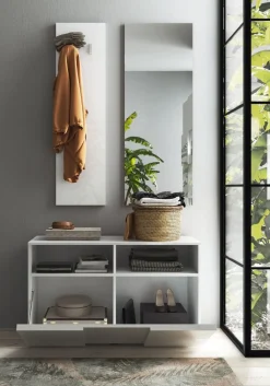 Mobile da ingresso Poly linea Dama in finitura Bianco Lucido