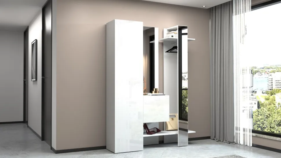 Mobile da ingresso set completo Poket in Bianco Lucido