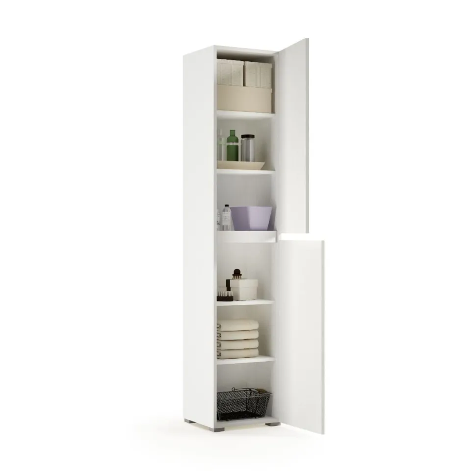 Mobile lavanderia multifunzionale completo Bianco frassino L 395