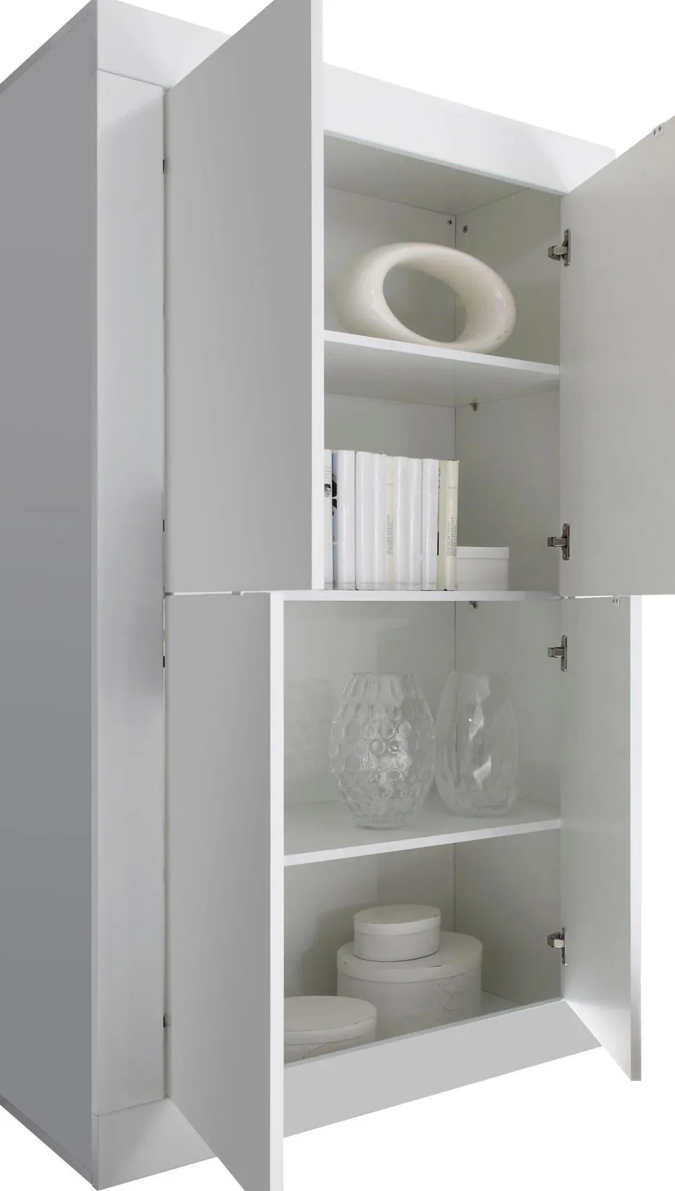 Mobile linea Basic con 4 ante in finitura Bianco laccato lucido FLOWER