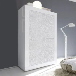 Mobile linea Basic con 4 ante in finitura Bianco laccato lucido FLOWER
