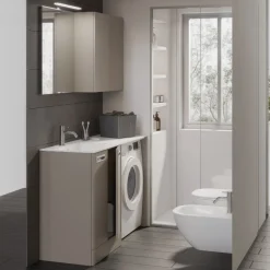 Mobile per Lavatrice Totus con base sottolavabo 2 ante e vano lavatrice a giorno disponibile in vari colori
