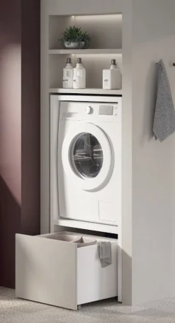 Mobile porta Lavatrice o Asciugatrice H 140 cm in 3 colori Spessore 36 mm