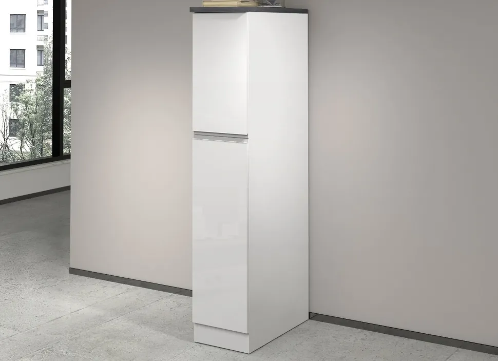 Mobile portaspezie in finitura Bianco Lucido e Ardesia