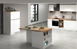 Mobile portaspezie in finitura Bianco Lucido e Rovere