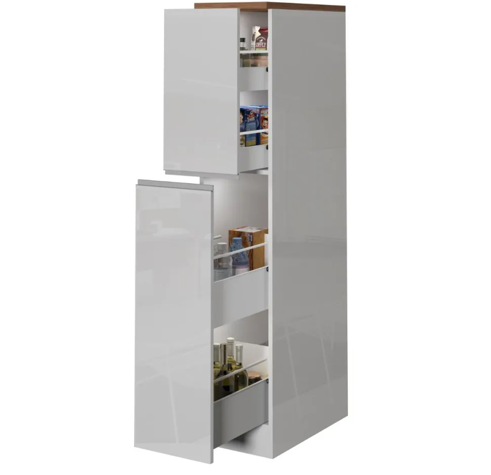 Mobile portaspezie in finitura Bianco Lucido e Rovere
