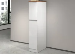 Mobile portaspezie in finitura Bianco Lucido e Rovere