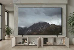 Mobile Porta TV moderno 4 ante in Cashmere Cannettato