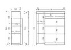 Mobile Scrivania compatto Linea Frame in Bianco Lucido e Rovere Cadiz con ripiano estraibile