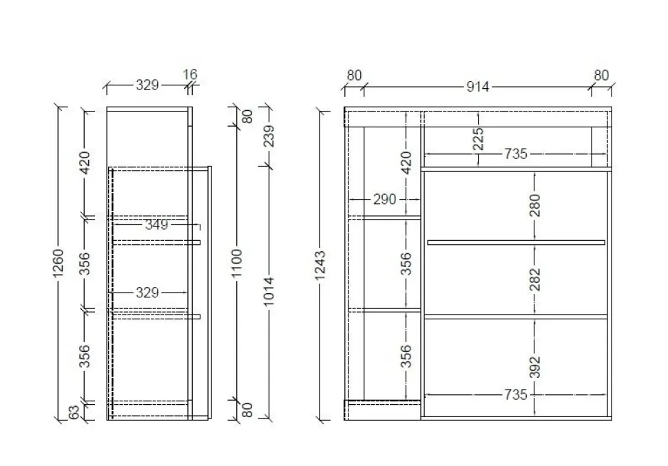 Mobile Scrivania compatto Linea Frame in Bianco Lucido e Rovere Cadiz con ripiano estraibile