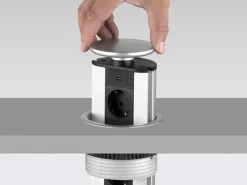 Multiconnettore da tavolo estraibile Port USB diametro 100 mm
