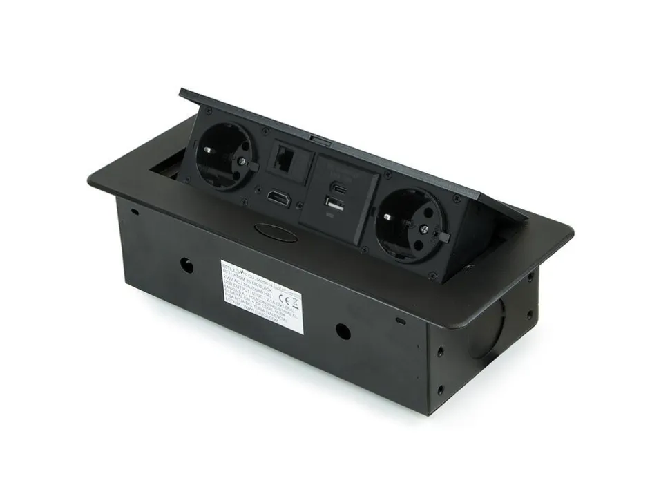 Multipresa per scrivania Atom 26, 225x111mm disponibile in 3 colori