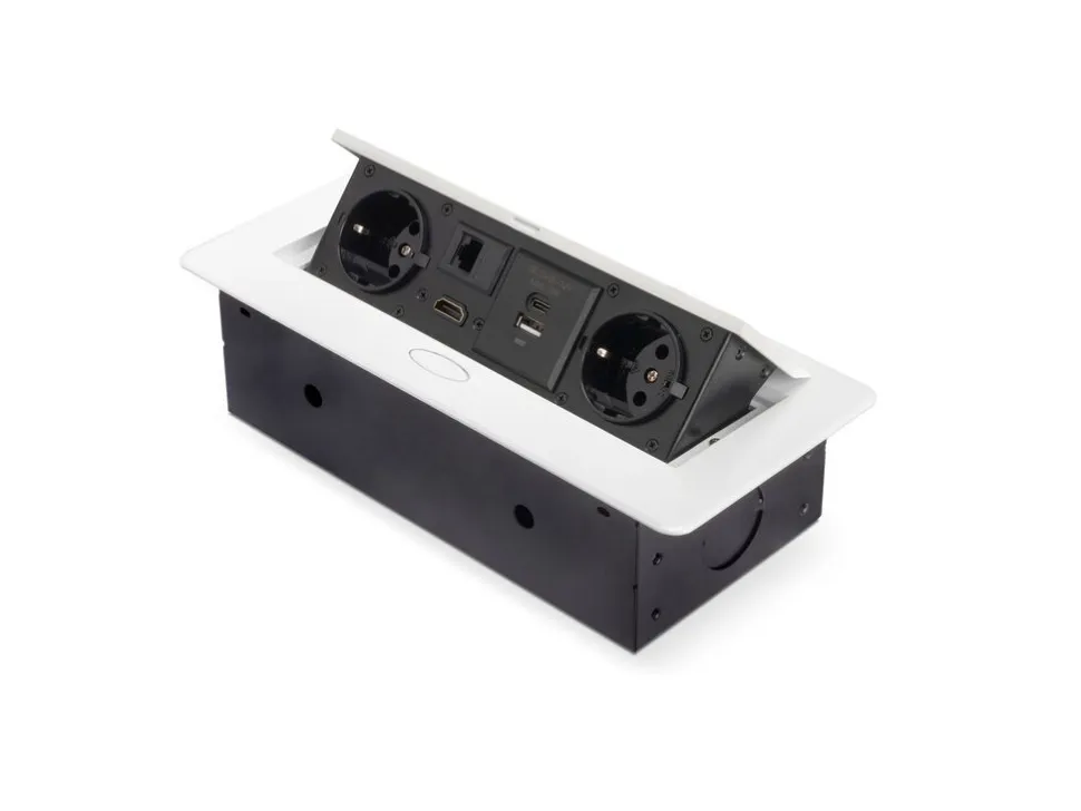 Multipresa per scrivania Atom 26, 225x111mm disponibile in 3 colori