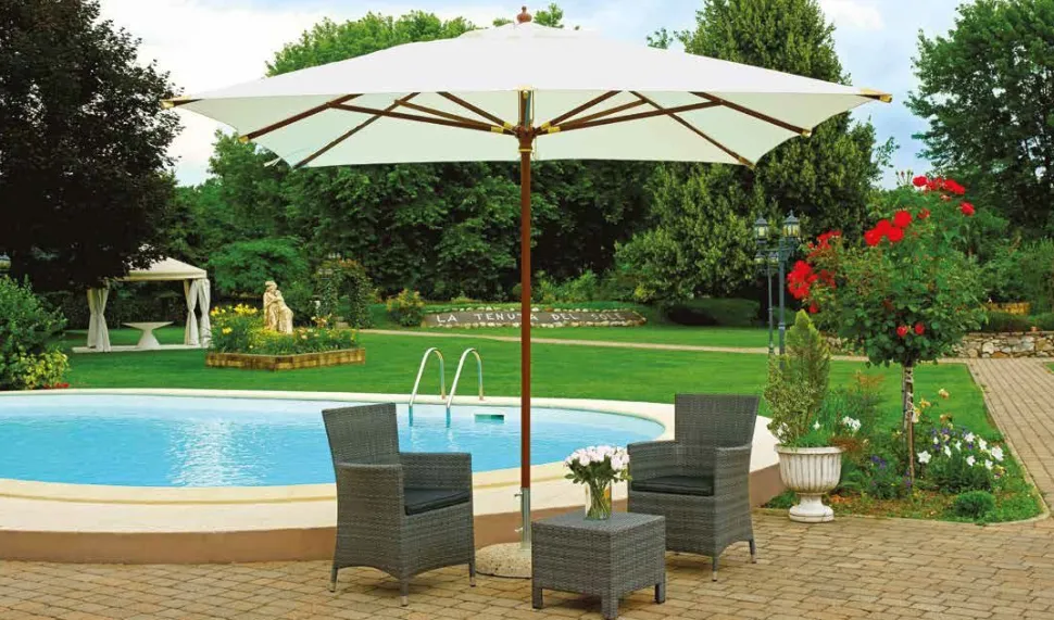 Ombrellone da Giardino Origami disponibile in 3 misure palo centrale in legno Indonesiano