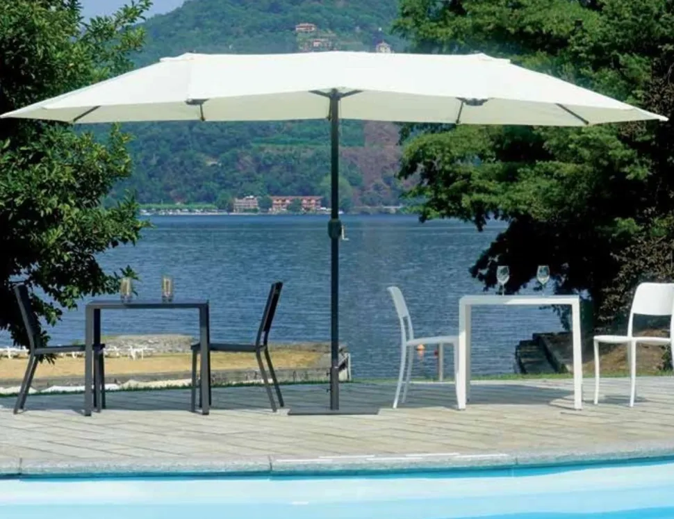 Ombrellone da Giardino Ovale palo centrale in Alluminio 2 Misure Disponibili