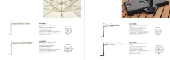 Ombrellone da giardino palo Ovale 93x60 mm ruotabile 360° in 2 misure e 2 colori