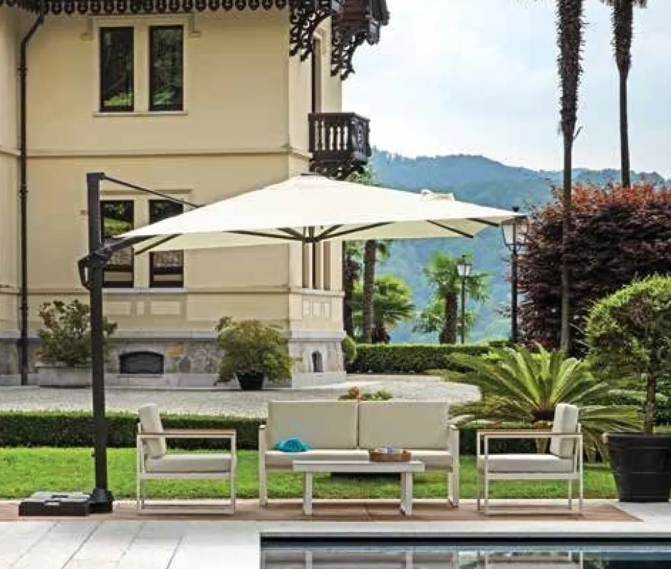 Ombrellone da giardino palo Ovale 93x60 mm ruotabile 360° in 2 misure e 2 colori