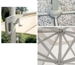 Ombrellone da giardino ruotabile in Alluminio Orientamento a 360° 2 Misure e 3 Colori