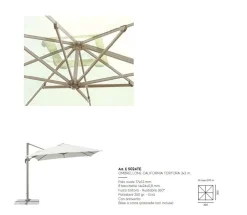 Ombrellone da Giardino Ruotabile 360° fusto Tortora palo Ovale rinforzato