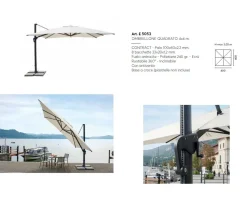 Ombrellone da giardino Ruotabile e Inclinabile palo Extra-Large 100x60 mm