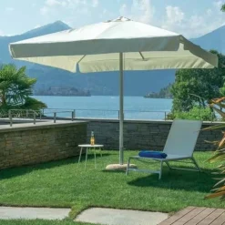 Ombrellone Quadrato da Giardino in Alluminio palo Bianco o Antracite Design Minimal