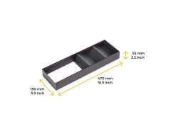 Organizzatore inclinato per cassetto Orderbox, 150x470 mm, Acciaio e Legno, Grigio antracite