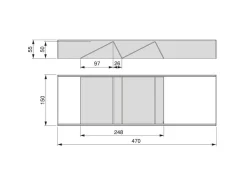 Organizzatore inclinato per cassetto Orderbox, 150x470 mm, Acciaio e Legno, Grigio antracite