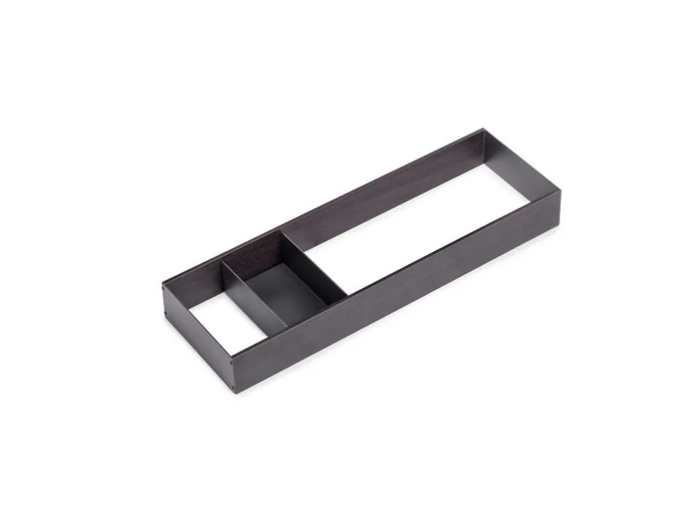 Organizzatore per cassetto Orderbox, 150x470 mm, Acciaio e Legno, Grigio antracite