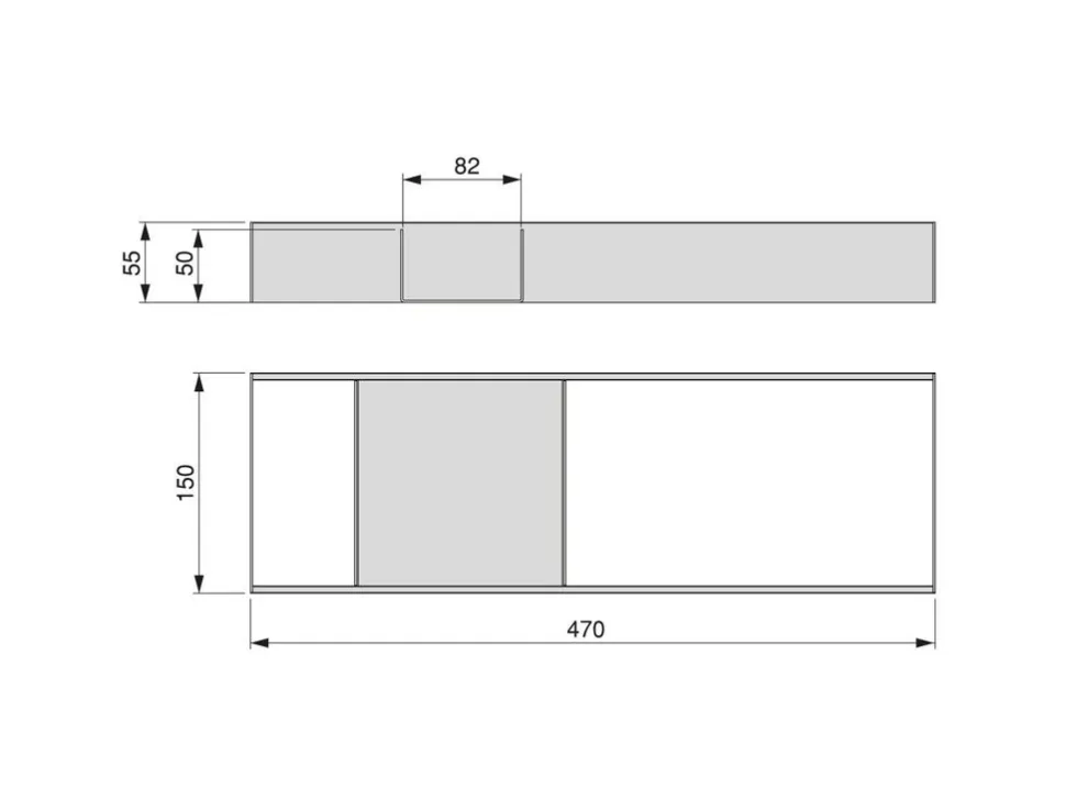 Organizzatore per cassetto Orderbox, 150x470 mm, Acciaio e Legno, Grigio antracite