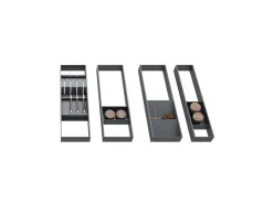 Organizzatore per cassetto Orderbox, 150x470 mm, Acciaio e Legno, Grigio antracite