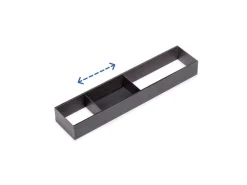 Organizzatore per cassetto Orderbox, 100x470 mm, Acciaio e Legno, Grigio antracite