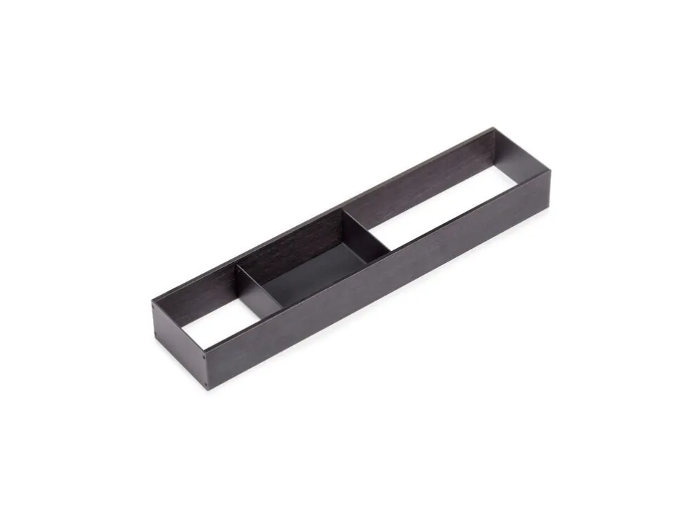 Organizzatore per cassetto Orderbox, 100x470 mm, Acciaio e Legno, Grigio antracite