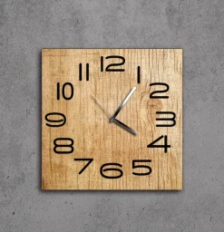 Orologio Aicon legno naturale e numeri neri