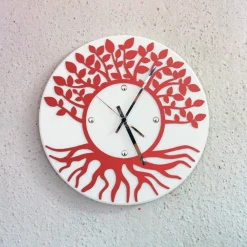 Orologio da parete albero della vita - Bianco / rosso