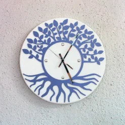 Orologio da parete albero della vita - Bianco / azzurro
