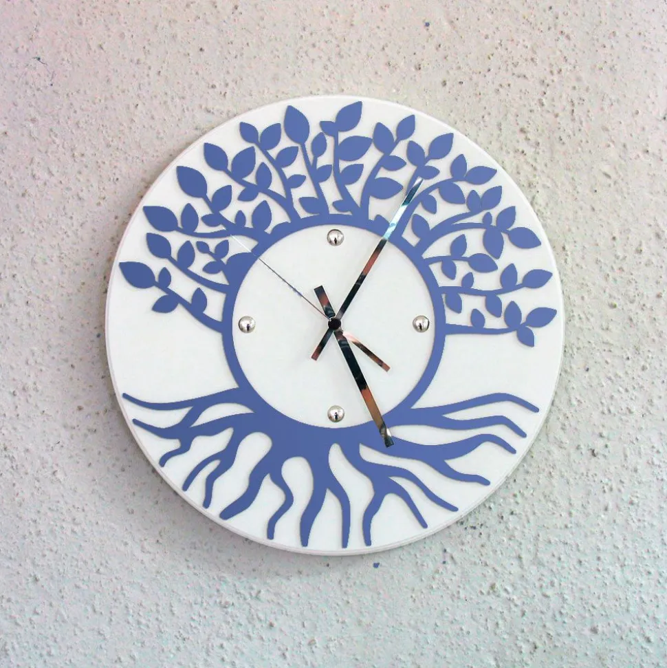 Orologio da parete albero della vita - Bianco / azzurro