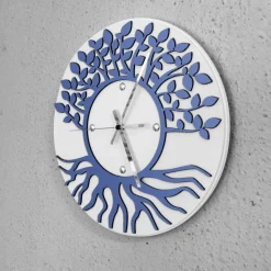 Orologio da parete albero della vita - Bianco / azzurro